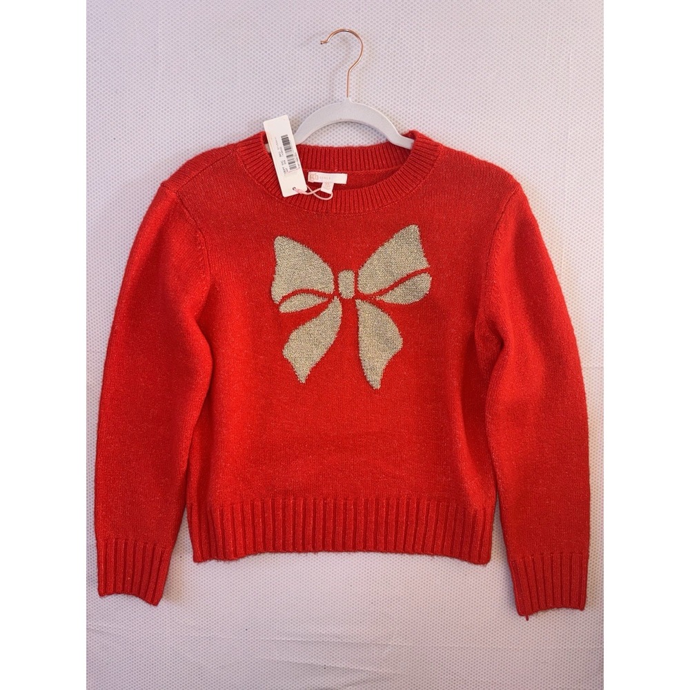 NWT Gianni Bini Little Girls Long Sleeve Glitter Bow Sweater Size‎ XL (16)